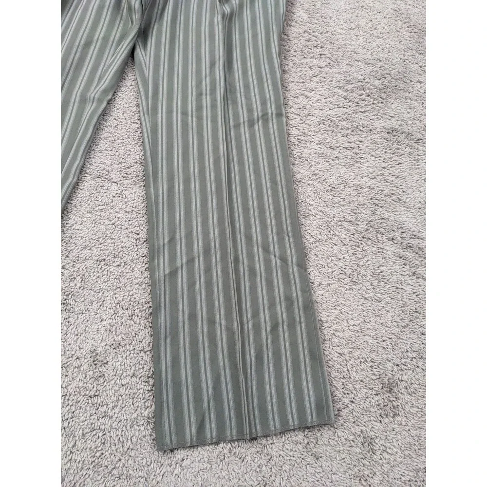 NWT Blu Martini Dress Pants Men's 3X 46W Gray‎ Vertical Stripes Pleated Raw Hem